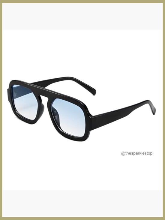 Vintage Square Aviator Sunglasses Women Men Stylish Flat Top Shades UV400 main image 4